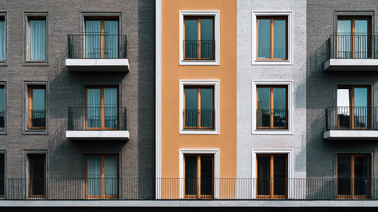 Fassade eines Mehrfamilienhauses mit Balkonen